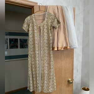 Gold & White 3-Piece Lehenga Set – Worn Once